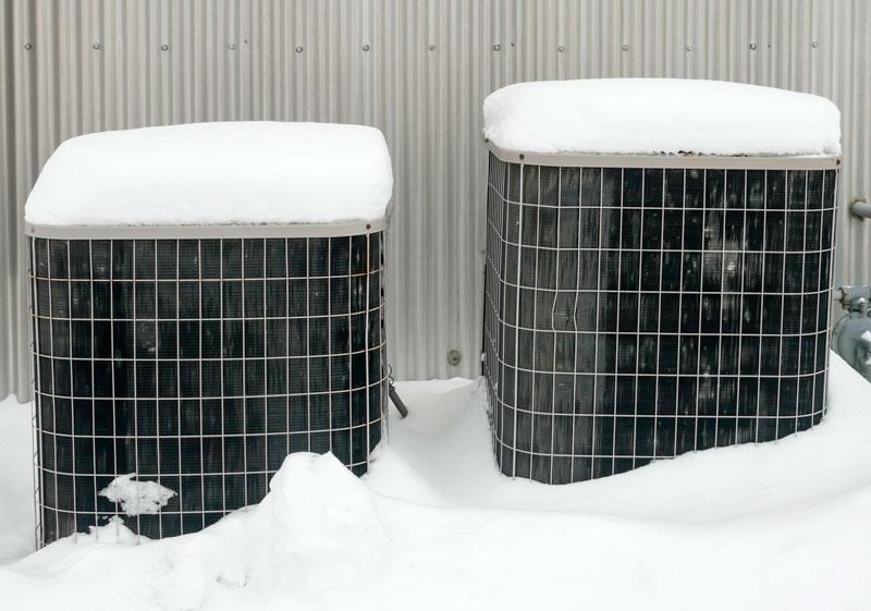 HVAC outside in snow 